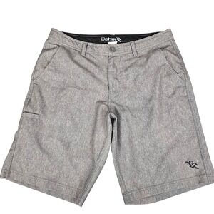 DaHui Mens Heather Grey Hybrid Board Shorts Stretch Surf Walk Shorts Size 34